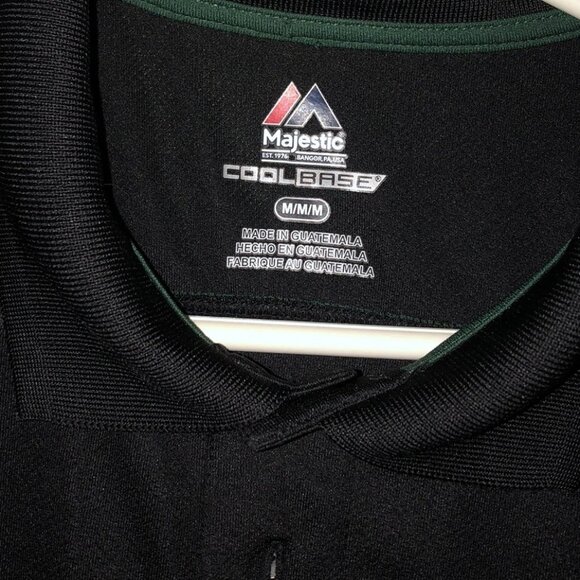 Mens New York Jets Majestic Polo Size Medium NFL Team Apparel Black & Green - Picture 3 of 6